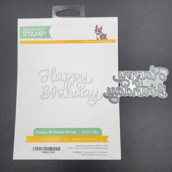 *Simon Says Stamp Happy Birthday Script Die SSSD111785 Paper Crafts Card Making - Picture 2 of 9